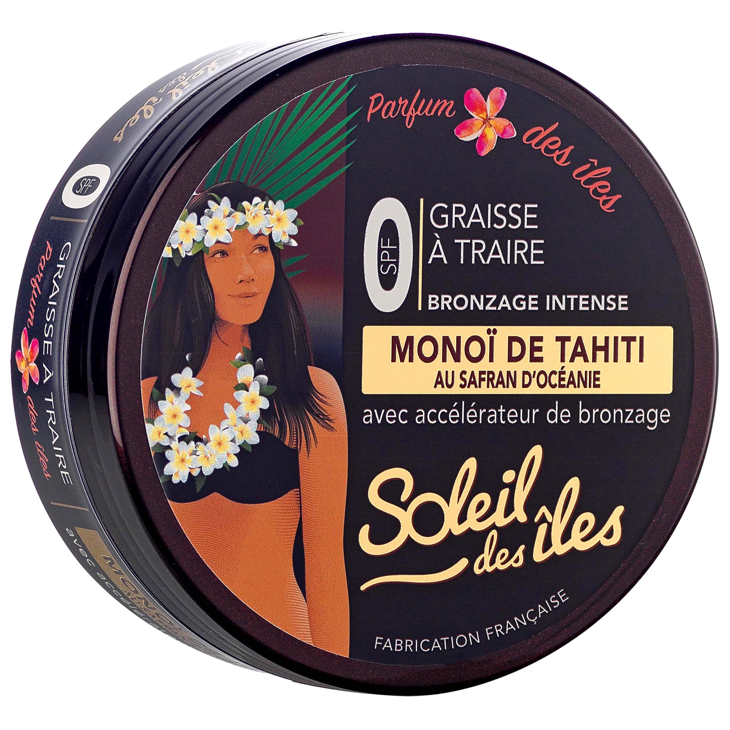 Soleil des Iles | Smar do doju Monoi de Tahiti + Rea, akcelerator opalania, wodoodporny, perfumy wysp, wyprodukowano we Francji
