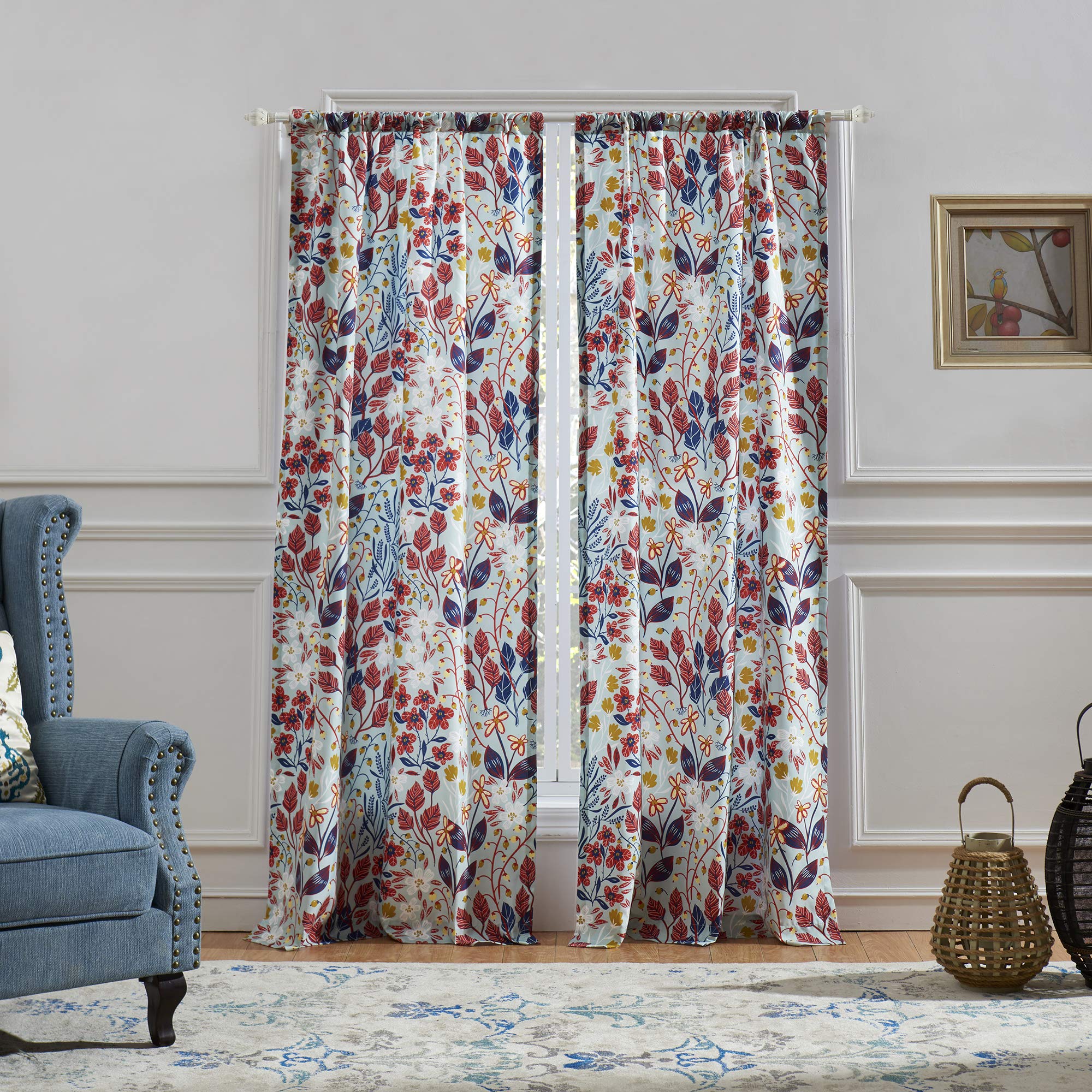 Barefoot Bungalow Curtain, Fabric, Slate Blue, 84"