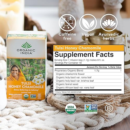 Miniatura 2 de Organic India - Té orgánico de Tulsi, té de hierbas, 18 bolsas de infusión. paquete de 6