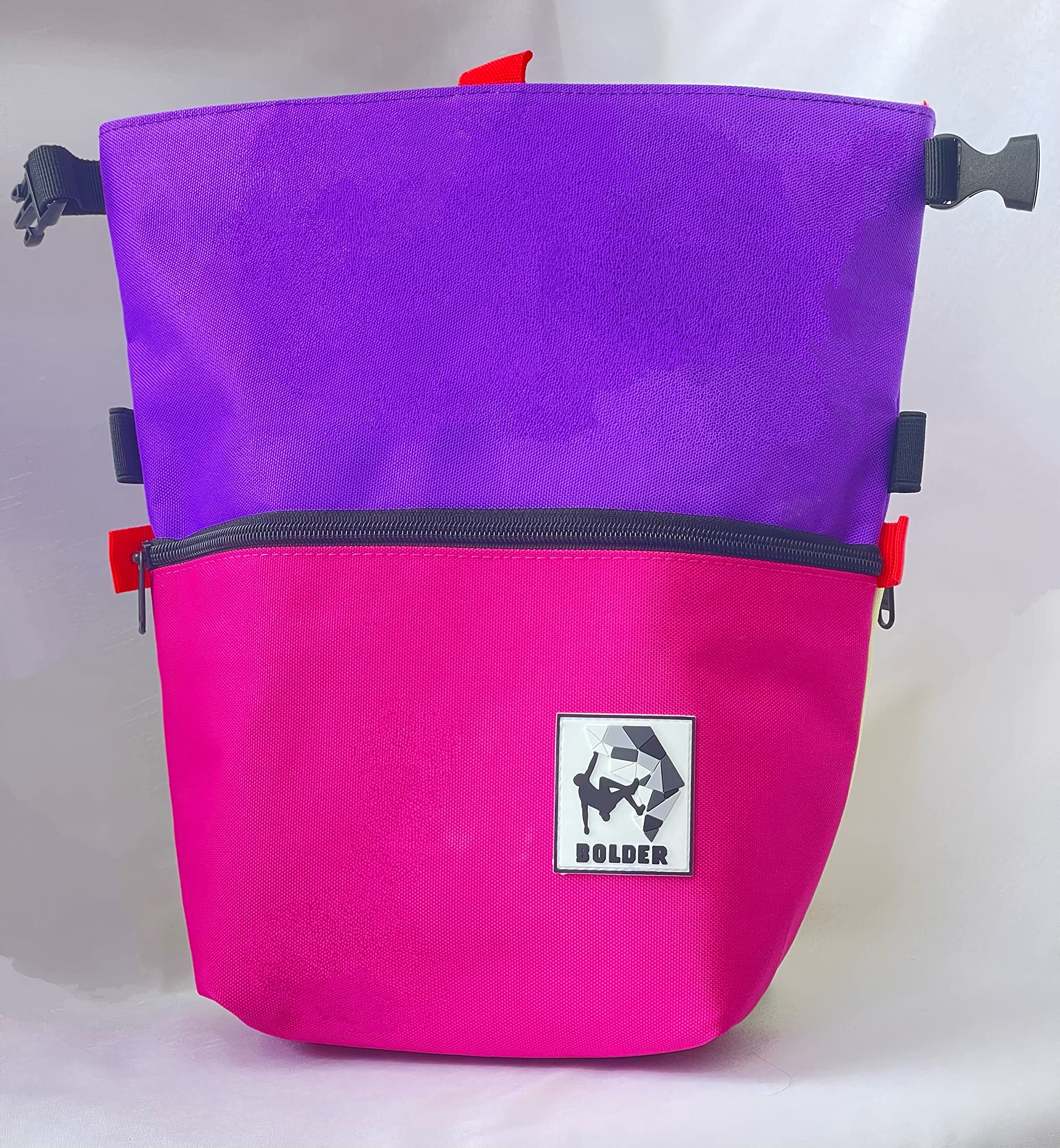 Chalk Bucket - Large Size Chalk Bag for Climbing & Bouldering with Magnetic Closure, 4 Brush Holders, & 2 Side Pockets with Mesh Organizer - Durable