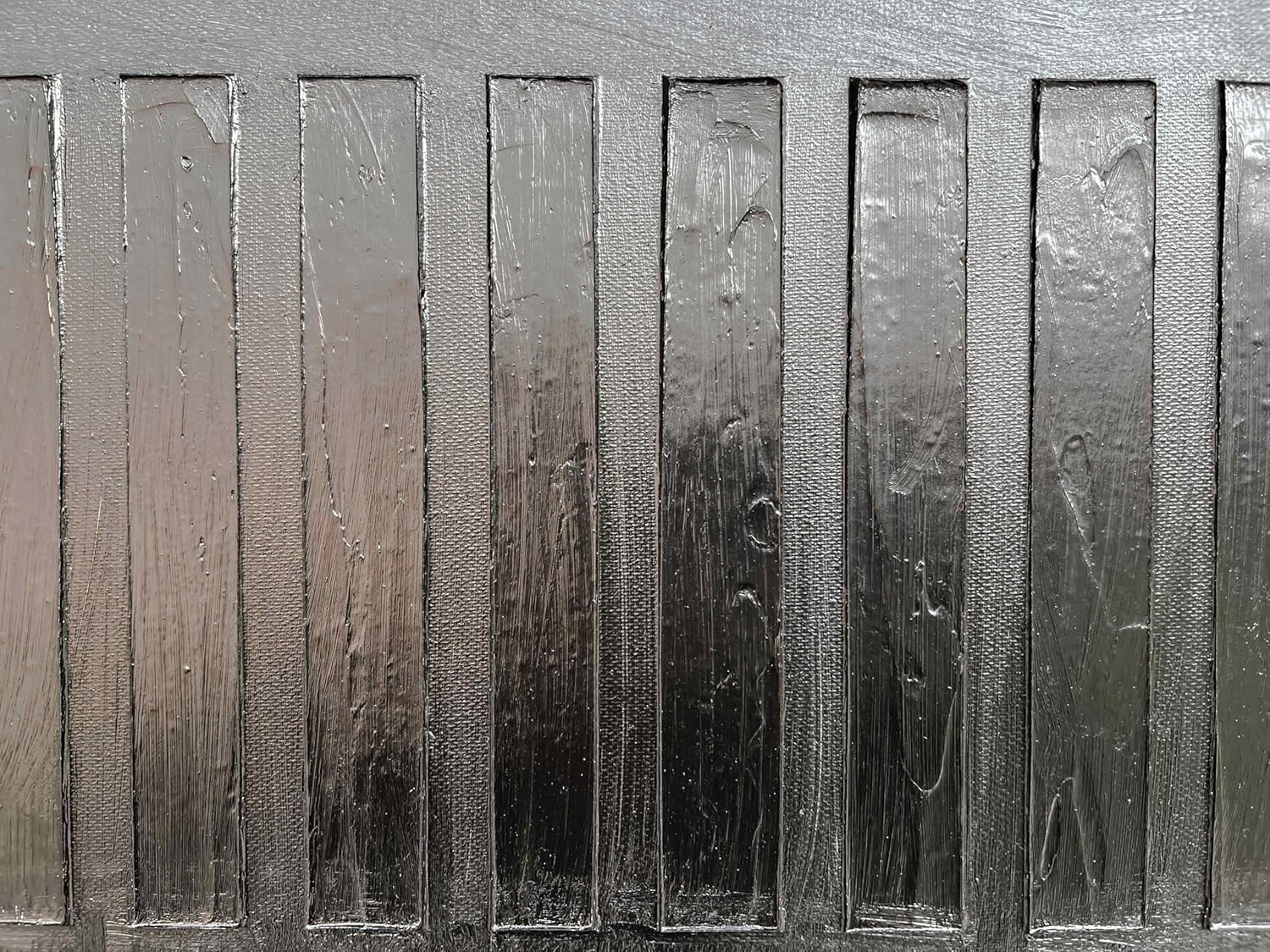 Creespi Hand-Painted Black Wall Art - Modern Minimalist Abstract Oil Painting 24x48 inch,Thick Textured Canvas Art Painting for Home Wall Decor