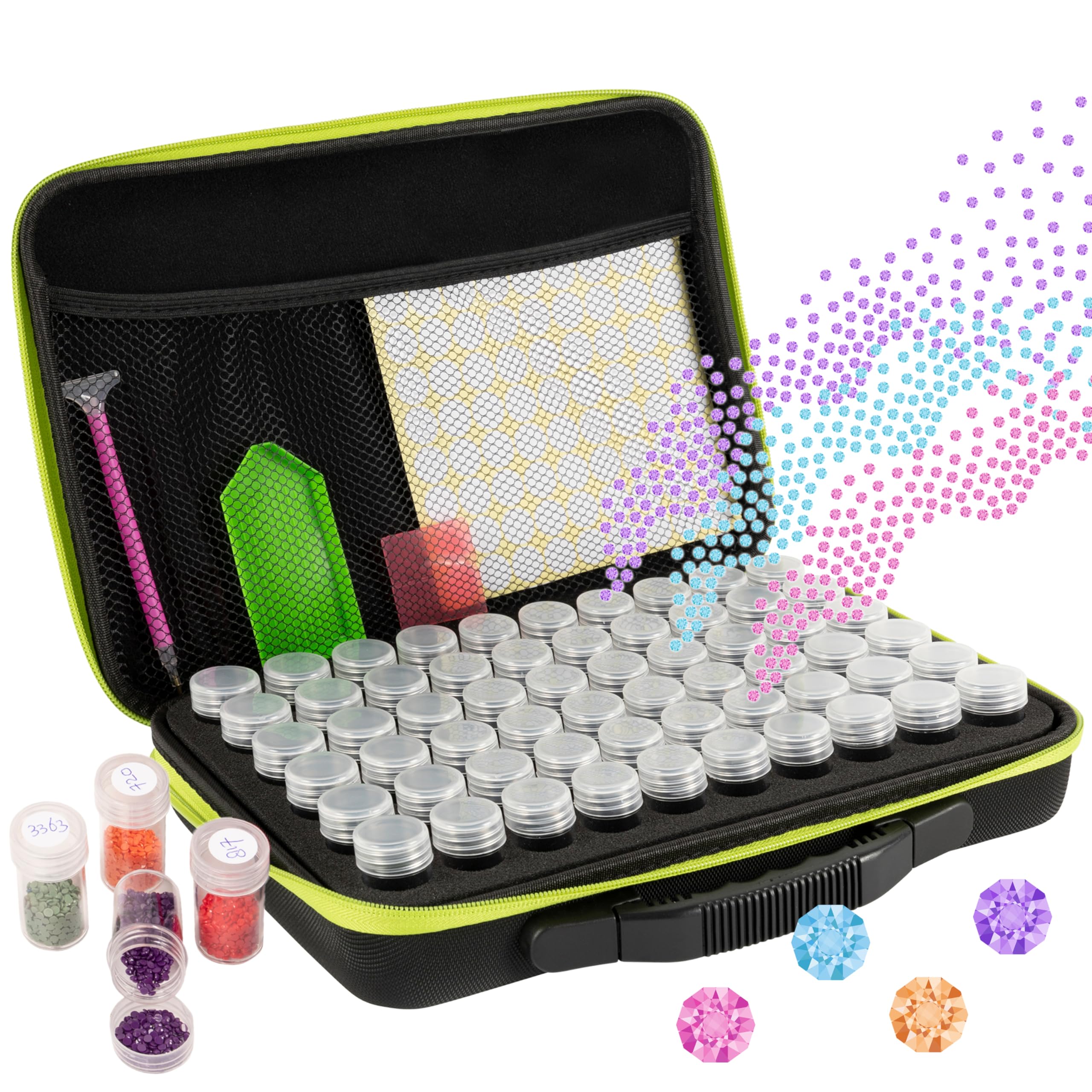 Kit Diamond Painting con 60 tubos para organizar cuentas de forma eficiente