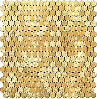 VAOVI Metallic Gold Stick on Tiles Kitchen Sp...,