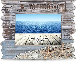 14 Beach Bathroom Ideas for Breezy Calm Coastal Style 153 CoTa Global Coastal Horizon 7x5 Picture Frame - Handcrafted Wooden Frame...