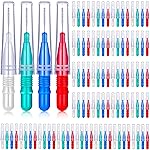 BBTO 100 Pcs Braces Dental Brush Flosser for Cleaner Interdental Brush Toothpick Tooth Flossing Head Oral Dental Toothpick Cleaners Cleaning Tool(Red, Blue, White and Green)