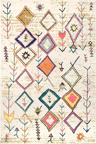 Miniatura 3 de nuLOOM Vivian - Alfombra marroquí de área, 8 pies x 10 pies, multicolor