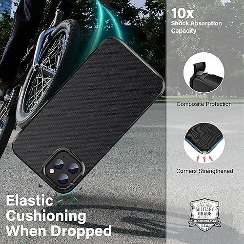 Miniatura 3 de ONES Funda delgada para iPhone 11 Pro Max, patrón de fibra de carbono, ultra delgada, funda protectora a prueba de golpes con diseño minimalista y