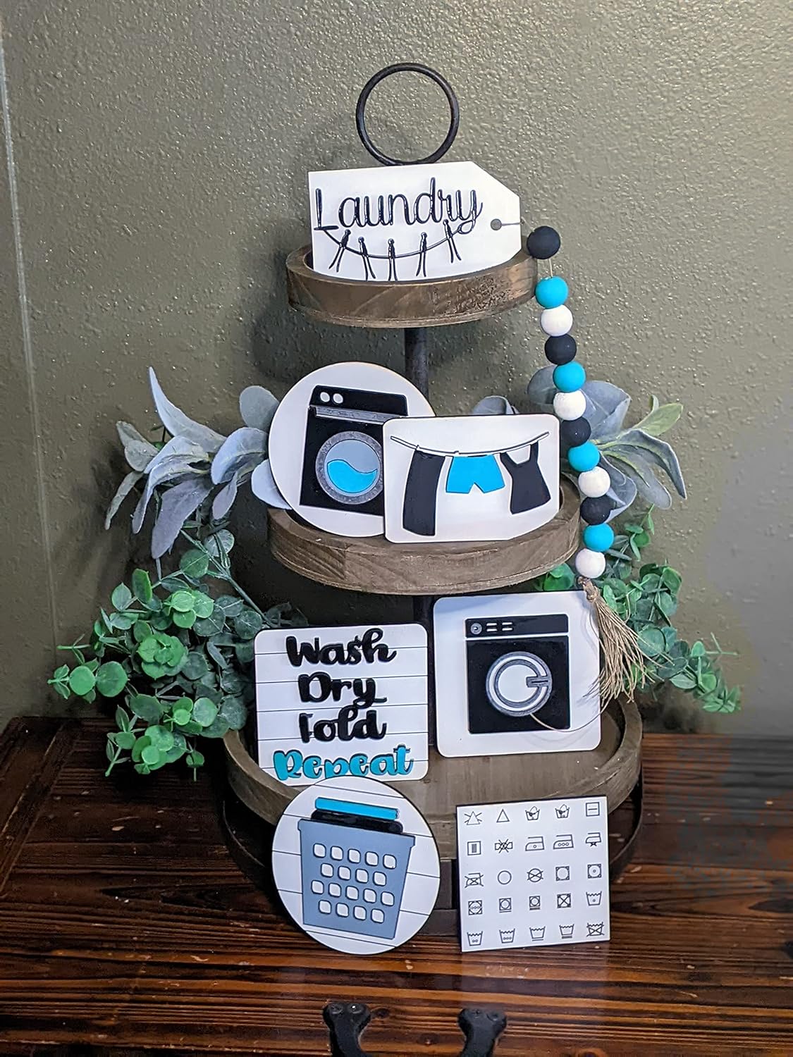 Laundry Tiered Tray Signs Laundry Room Decor Laundry Room