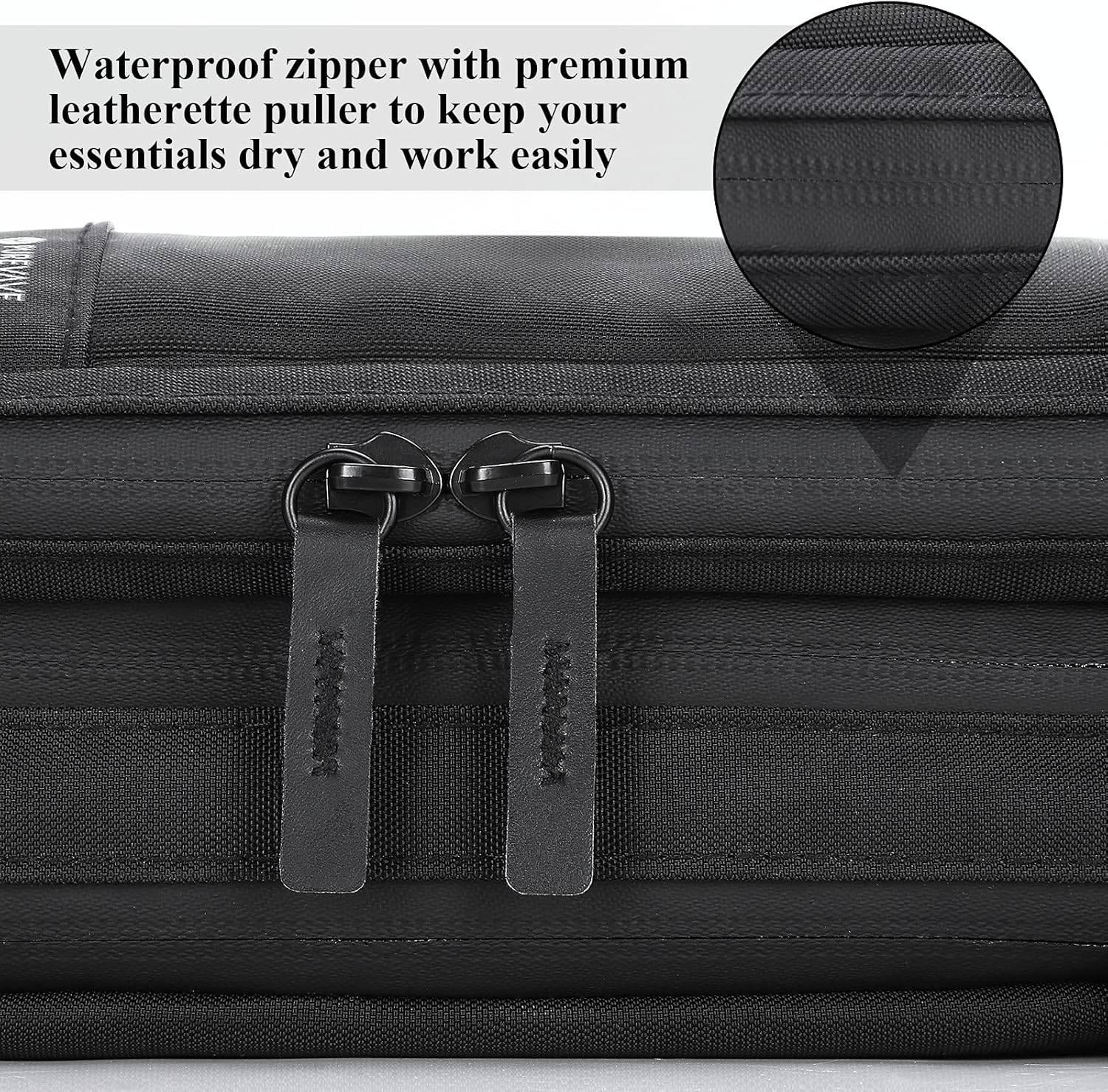 Purevave Large Compact Mens Toiletry Travel Bag Hanging, Mens Dopp Kit for Travel Waterproof, Wash Pouch Black - Image 5