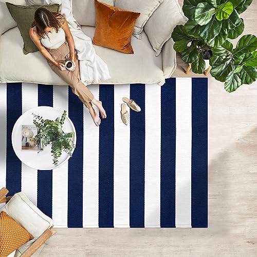 Miniatura 471 de IOHOUZE - Tapete a cuadros estilo búfalo de 5 x 8 pies para interiores y exteriores, lavable, para sala, tapete de bienvenida primavera-verano