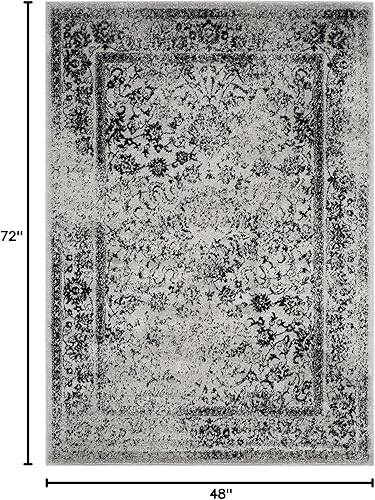 Miniatura 604 de Safavieh colección Adirondack - Alfombra de área, 6 x 9 pies, gris y azul, diseño oriental desgastado, no desprende pelusa, fácil cuidado, ideal