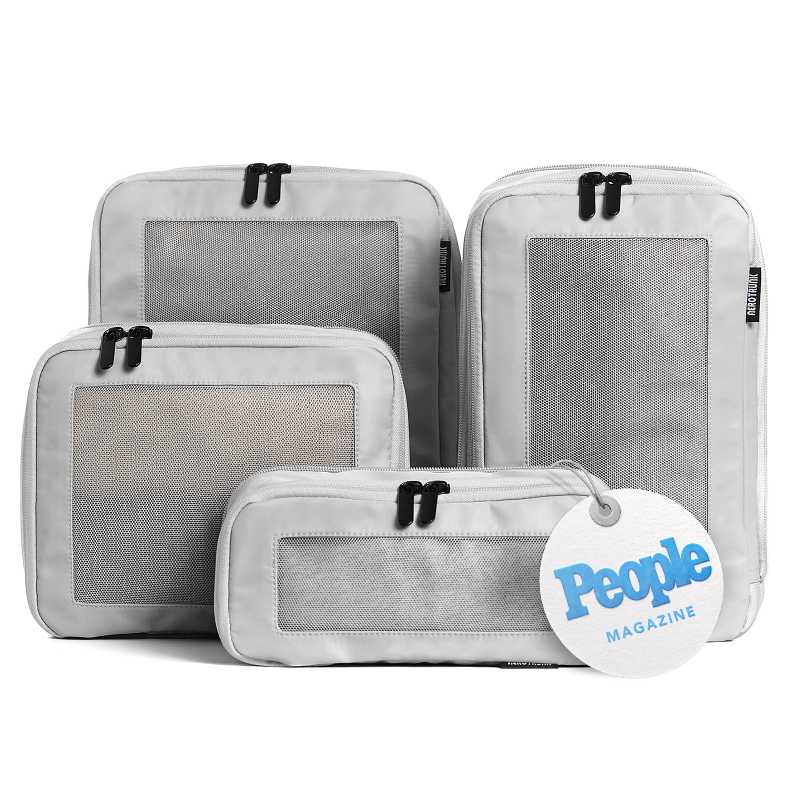 Aerotrunk Compression Packing Cubes for Travel, 4-Pack, Light Grey