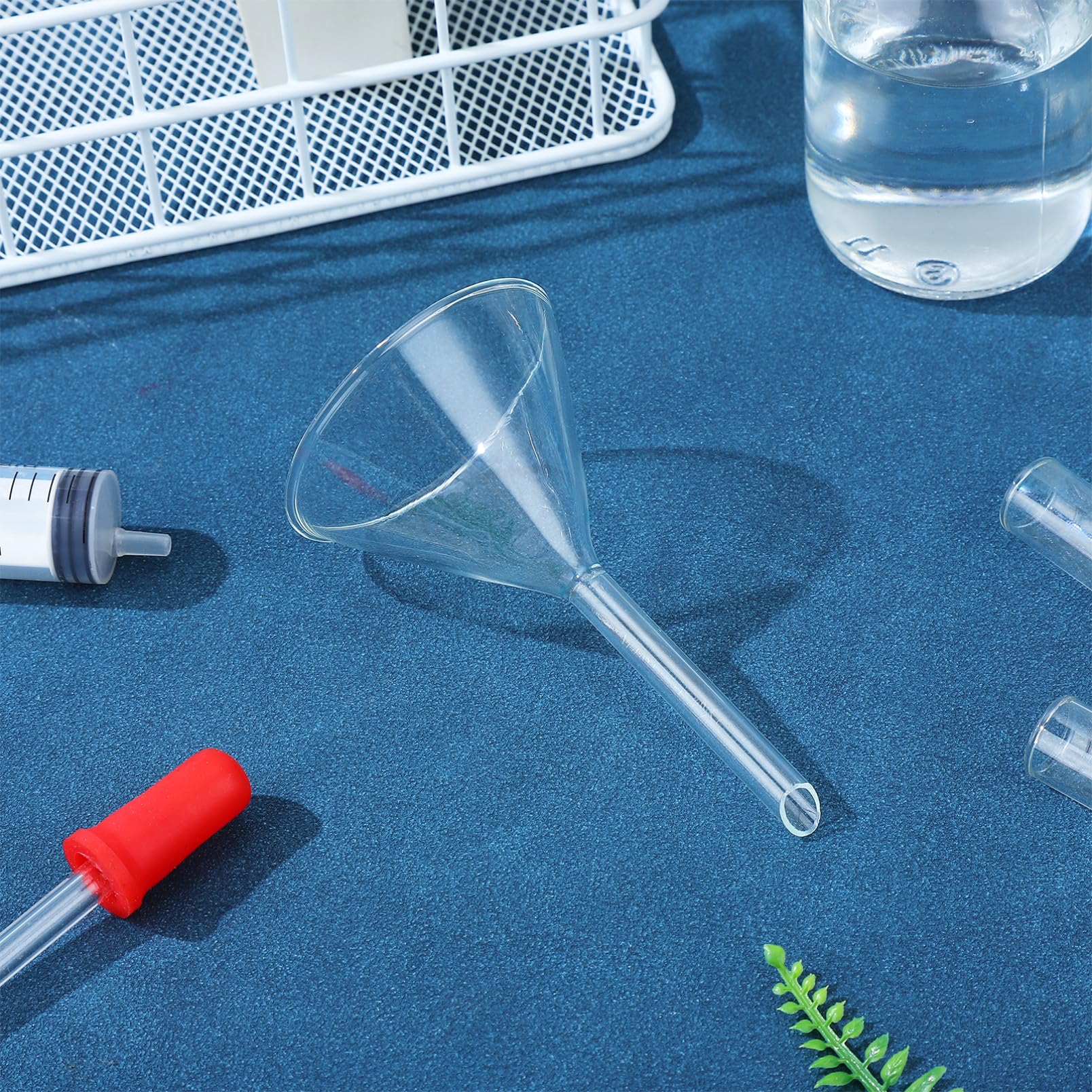 POPETPOP Entonnoir Triangulaire En Verre Borosilicaté 4.33 Pouces Pour Laboratoire Chimique Analytique Lavable Réutilisable Pour Liquides Et Solides