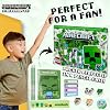 Minecraft Pencil Case and Stationery Set for Kids Filled Pencil Pouch Notebook Sticky Notes Pencils Creeper School Supplies Gamer Gifts for Kids (Green)