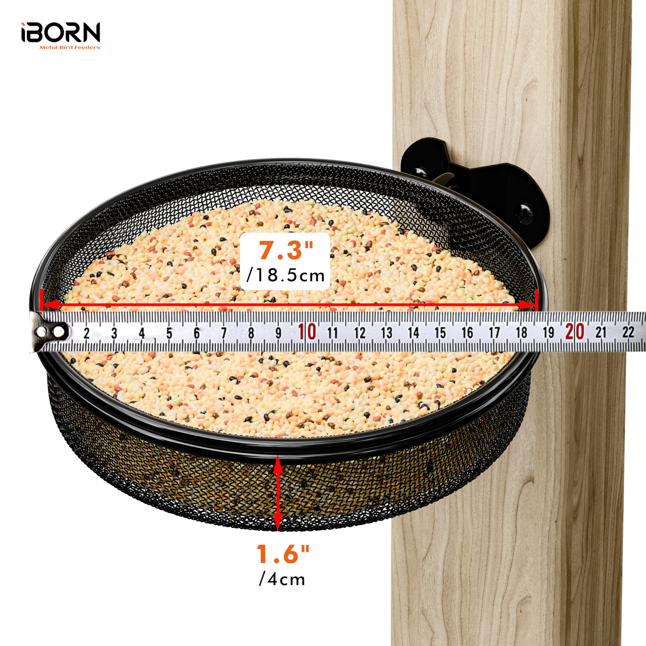 Snapklik.com : Wall Mounted Bird Feeder Tray,Metal Mesh Tray For 7.3