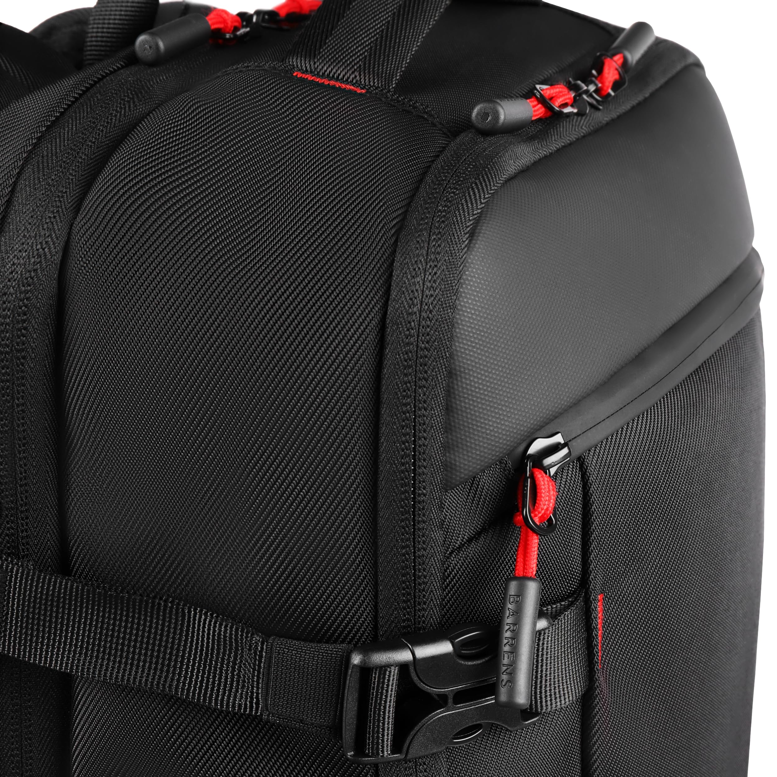 BARRENS Mochila grande para portátil para hombre de 15,6 pulgadas, impermeable, mochila para ordenador portátil, mochila de viaje, mochila escolar, adolescentes, jóvenes, negocios, negro con rojo,