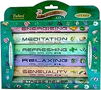 Vista 13 de Tulasi Nag Champa - Varitas de incienso surtidas/paquete variado – 180 varillas enrolladas a mano, 12 aromas naturales Sándalo, lavanda, vainilla
