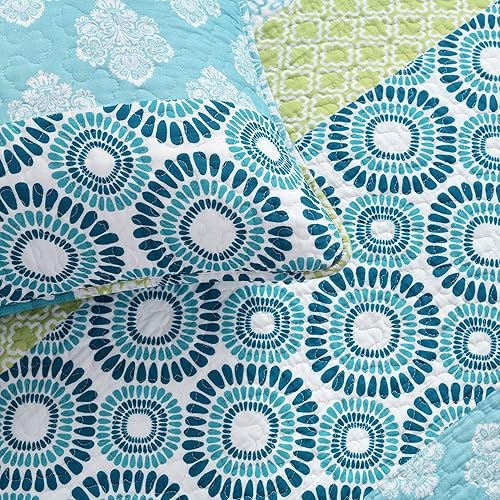 Miniatura 7 de Lush Decor - Juego de ropa de cama de 3 piezas, colorido diseño bohemio a rayas, reversible