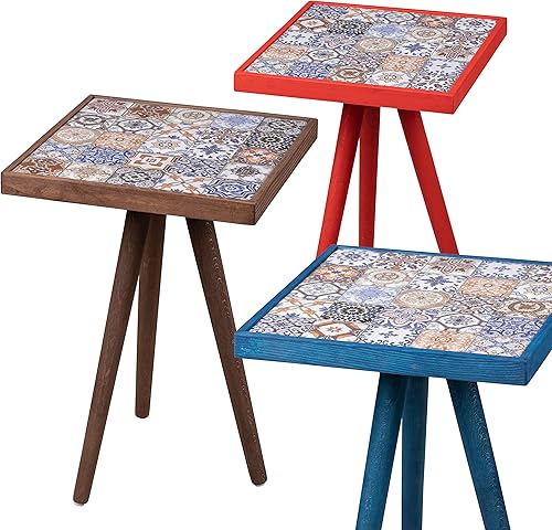 Miniatura 6 de Comfyt Mesa auxiliar, mesa auxiliar, mesa auxiliar, mesita de noche, mesa de noche, mesa decorativa, artículos esenciales para el hogar, mesa de