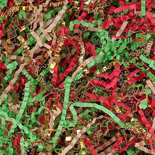 Relleno de papel de corte arrugado de 8 onzas (12 libras), envoltura de regalo y relleno de cesta de regalo para Navidad, Halloween y decoraciones