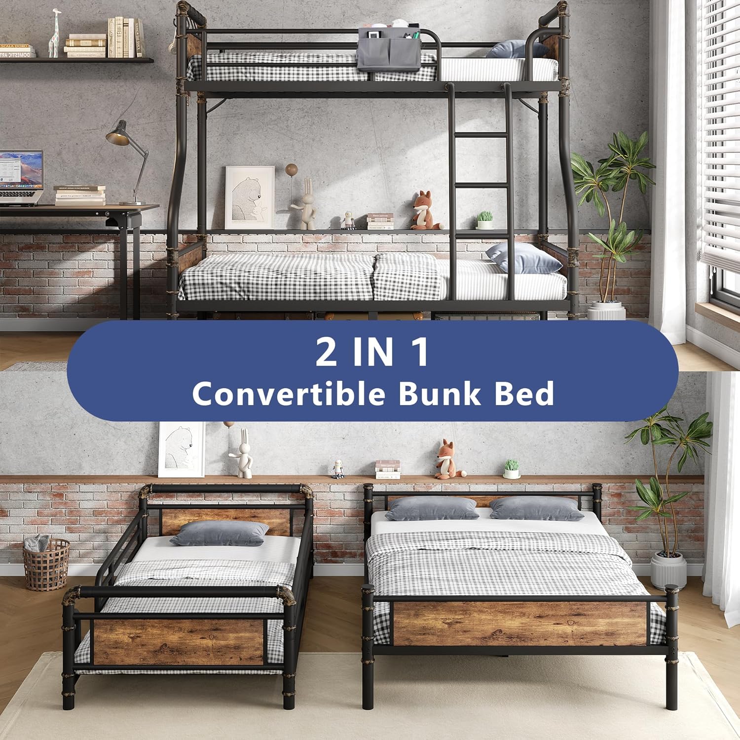 Jocoevol Bunk Bed converting into two individual beds