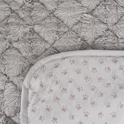 Miniatura 5 de SureFit Cama para mascotas para perros y gatos de 3 lados para sofá, tela de piel sintética suave, lavable a máquina y antideslizante, protector de