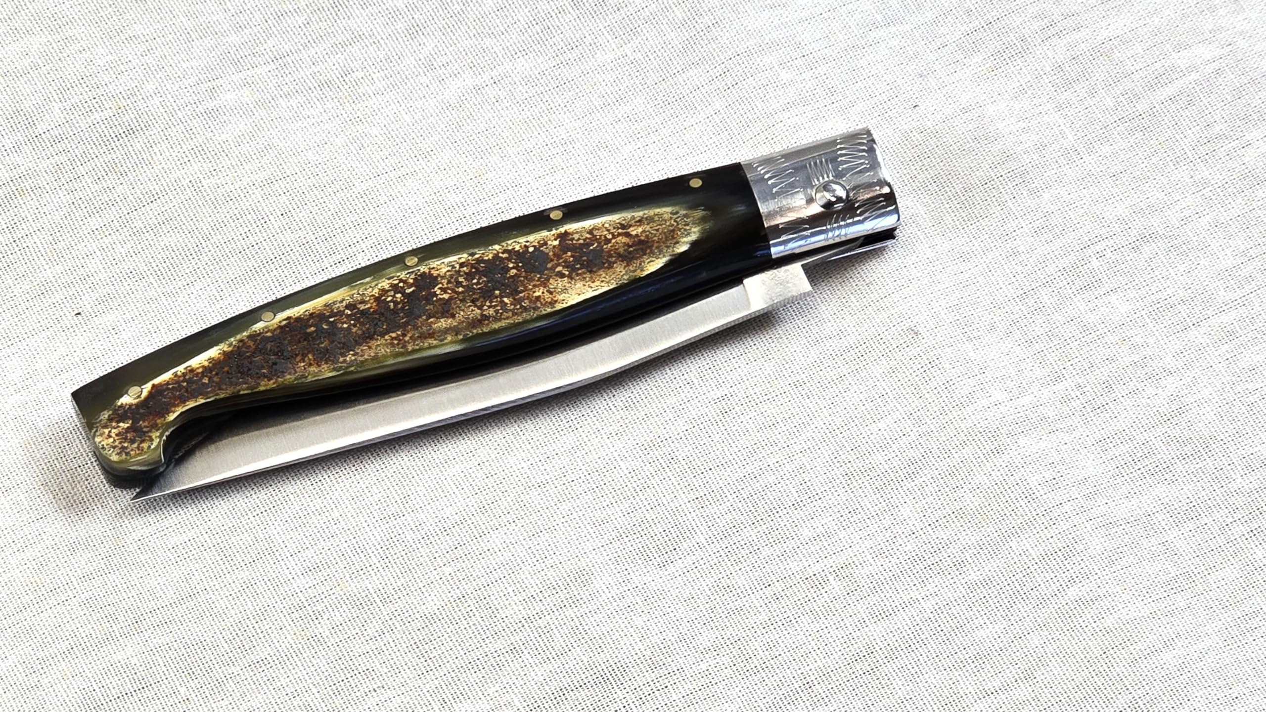 Coltello Da caccia Sardo PATTADA Artigianale TASCABILE MANICO IN CORNO SARDEGNA da COLLEZIONE Coltelli sardi artigianali coltellino fatto a mano