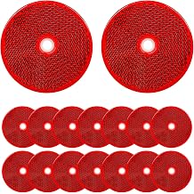 16 PCS Front Round Reflector, 2.36 Inch Round-Shaped Reflective Marker with Center Mounting Holes, Universal Safety Reflector Warning Sign for Trucks Trailers Boats Mailboxes Red