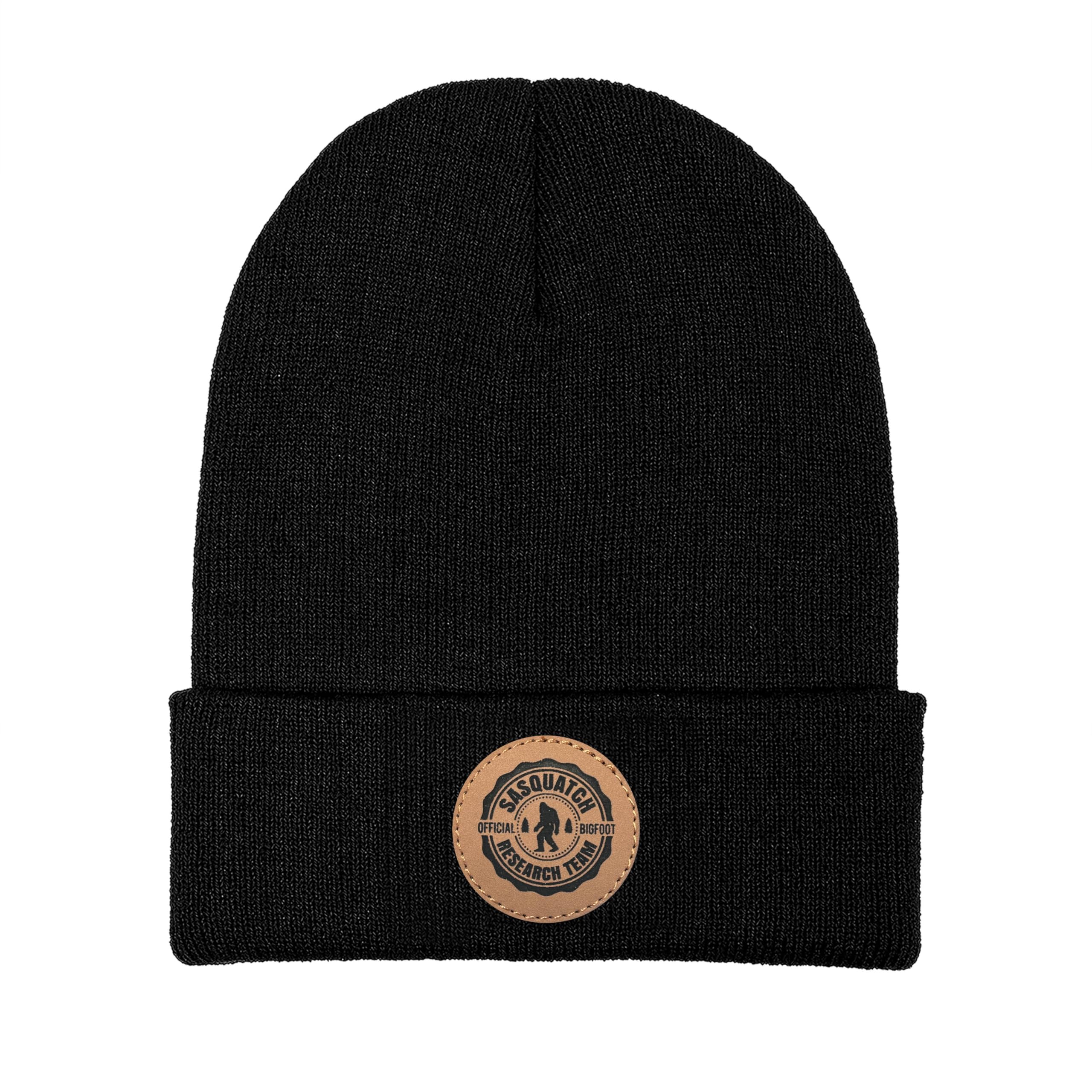 LLZTWOWD Bigfoot Beanie with Embroidery Sasquatch Beanie Hat for Men Women Big Foot Hats Gifts for Dad Knit Hat Warm Winter, Research, One size