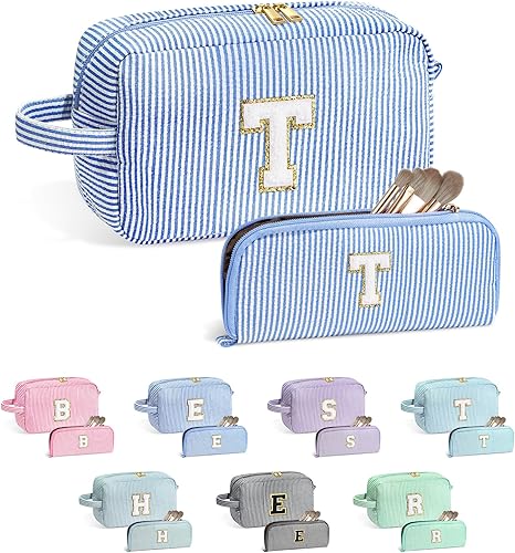 Miniatura 60 de YOOLIFE Regalos para niñas adolescentes – Bolsa de maquillaje con inicial personalizada, regalos de cumpleaños para mujeres, hermana, amiga, hija