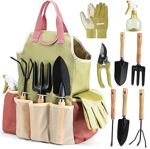 Gardening Tools Set of 10 - Complete Heavy Duty Garden