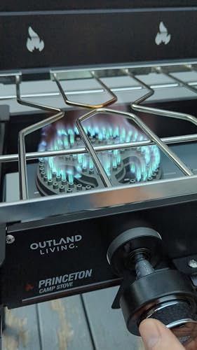 Amazon.com: Outland Living Single Burner Propane Camp Stove with Dual Ring  Flame Control - Princeton Portable Gas 1 Propane Burner for Outdoor Cooking  with Dual Integrated Lids, Removable Wind Fence and Legs :