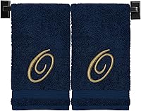 Vista 81 de Toallas de mano beige para baño, monogramadas, toallas turcas de algodón de lujo, bordadas en Estados Unidos, juego de 2, elige el color y la letra