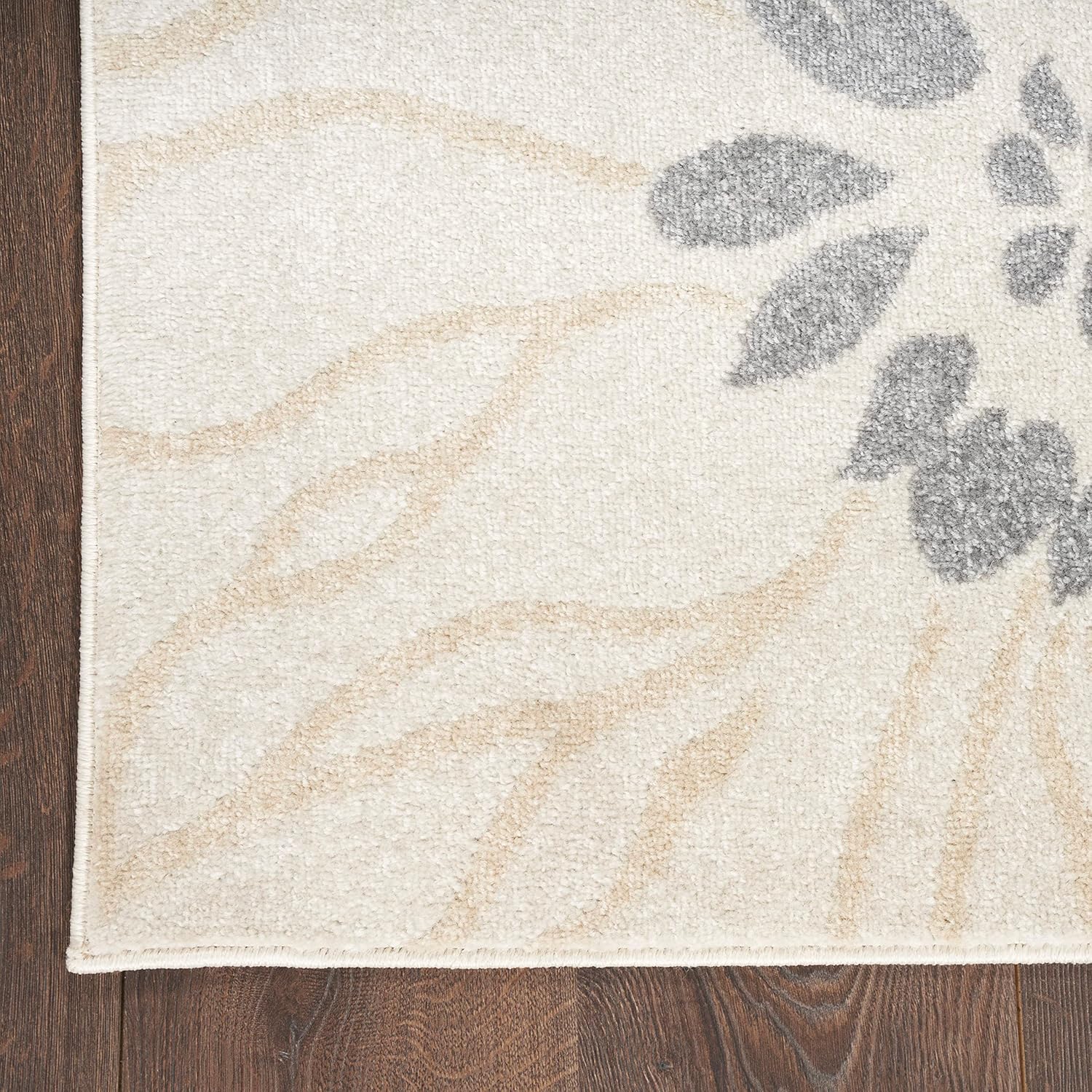 Nourison Home Passion Ivory Grey Blue 2'2" x 10' Area Rug - Easy Clean, Non Shedding, Bed Room, Living Room, Dining Room, Kitchen (10' Runner)