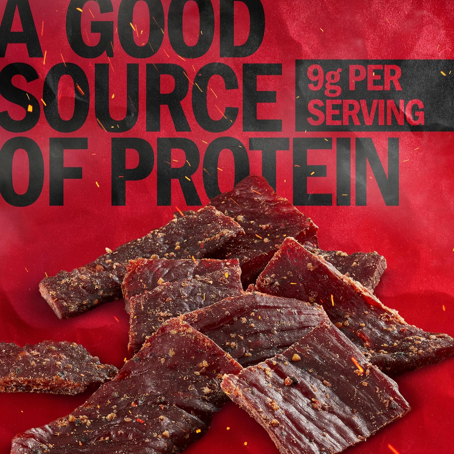 Jack Link's Beef Jerky - Peppered - Made with 100% Real Beef - Ready to Eat Real Meat Protein Snacks - 9g Protein per Serving - 9 oz Bags (2 Pack)