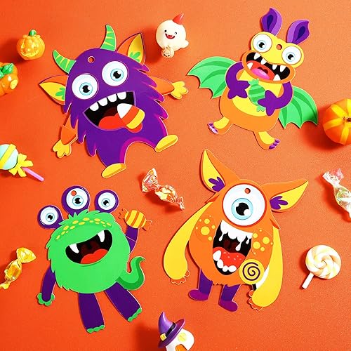 Miniatura 4 de 48 juegos de adornos de papel para manualidades de Halloween para niños, kits de manualidades de Halloween, kit decorativo de papel de Halloween,