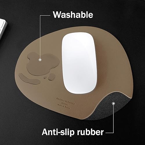 Miniatura 5 de GREEDY FARMERS Alfombrilla para mouse, antideslizante, lavable, impermeable, alfombrilla de mouse para computadora (gris pardo copa)