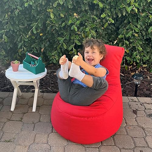 Miniatura 9 de Factory Direct Partners Element 14031-RD - Puf para niños, cómodo asiento flexible relleno de frijoles para interiores y exteriores, para leer, sala