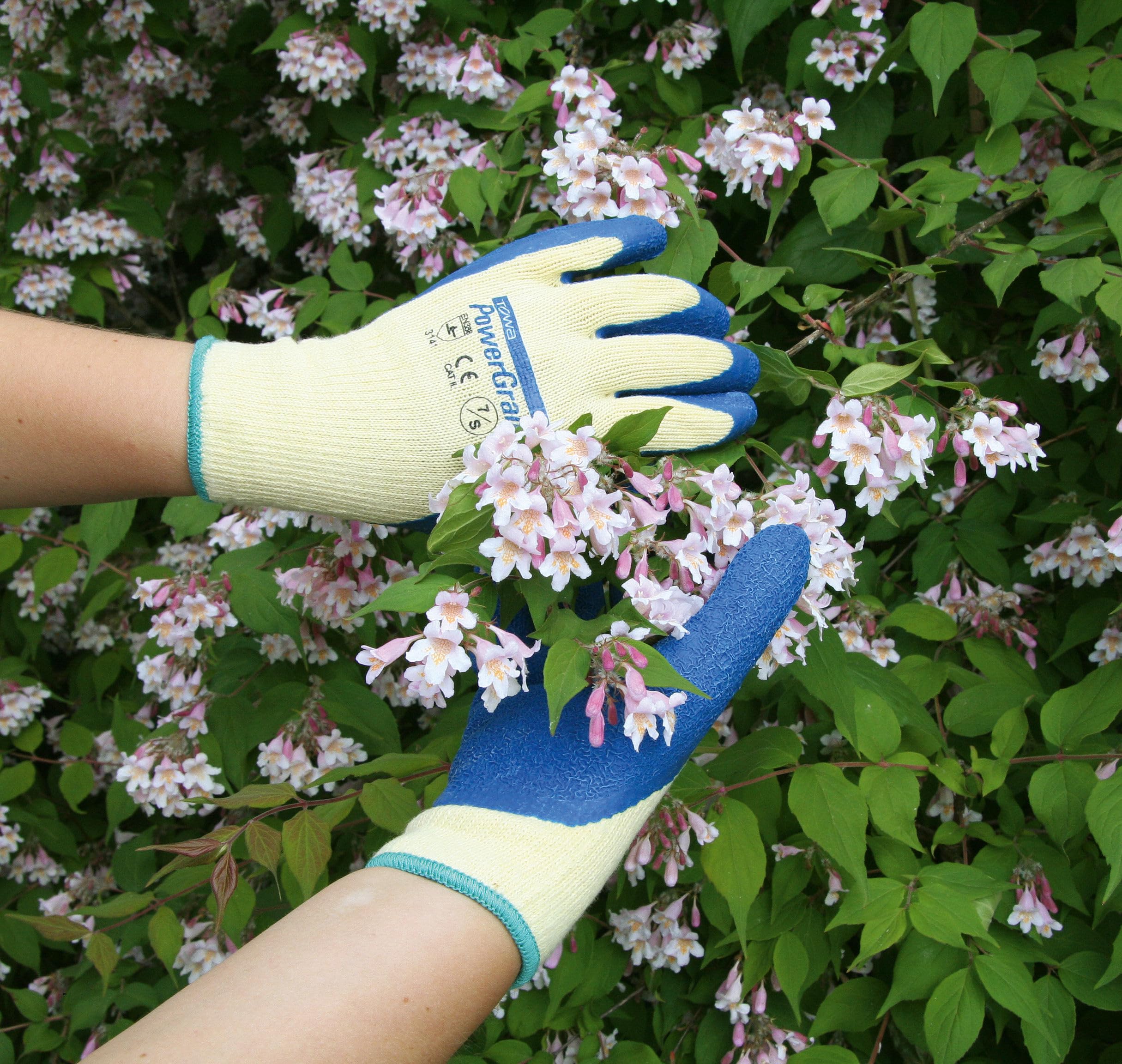 TOWA Kerbl 297204 Polyester/Cotton PowerGrab Glove, Size, 10, blau|gelb - Image 4