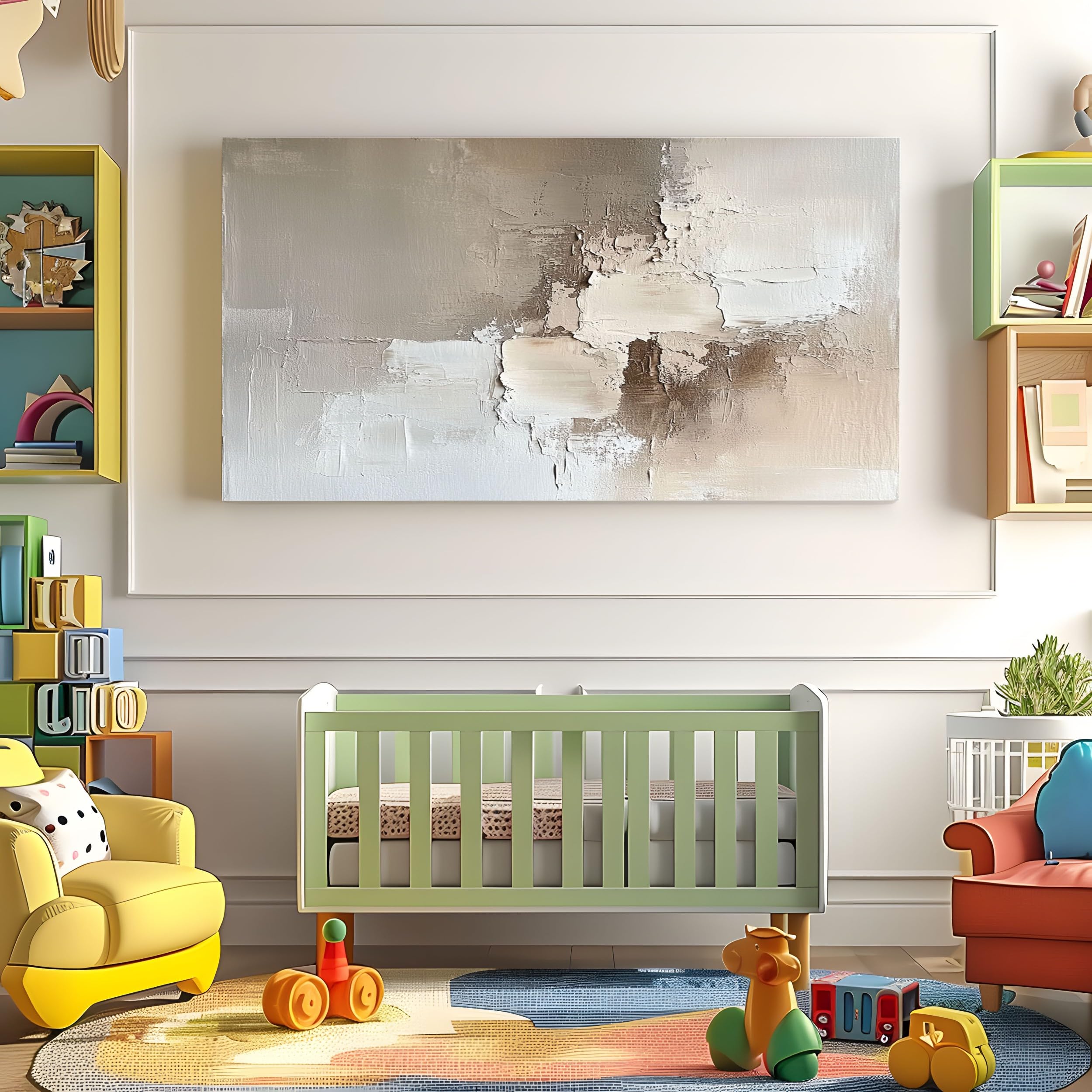 ZORYAN Quadri Moderni Soggiorno Su Tela Dipinto Ad Olio Geometrico 80x160cm | Astratto Bianco Stampe da Parete per Soggiorno e Camera da Letto, Decorazioni per la Casa, Quadretti da Parete