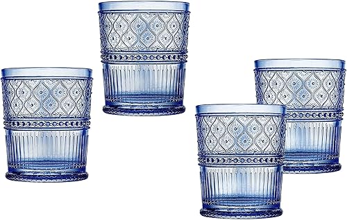 Godinger Vasos de whisky antiguos, vasos para beber, decoración vintage, vasos de vidrio, vasos de agua, copas de cóctel, colección Claro, 12 onzas,