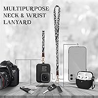 Vista 25 de Soporte de tarjetas de ID 2 en 1, cartera chica multiusos, correa de muñeca extraíble, cordón para cuello, ventana clara, 5 ranuras, para teléfono