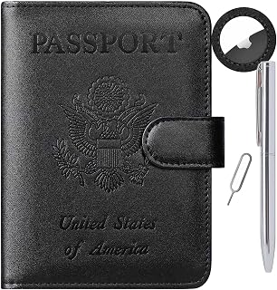 Airtag Passport Holder Cover Wallet RFID Blocking, Travel Essentials
