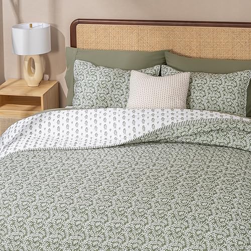 Miniatura 2 de EVERGRACE Juego de edredón con estampado floral, tamaño Queen, 3 piezas (1 juego de cama reversible, 2 fundas de almohada), colcha ligera de