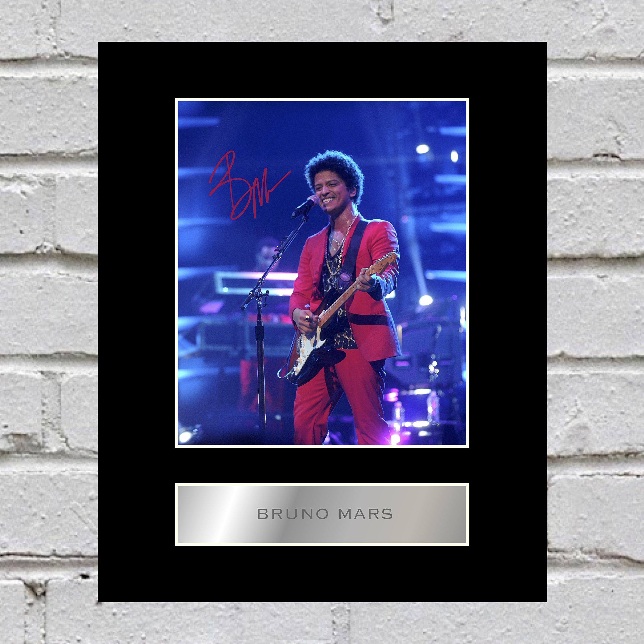 Iconic pics Bruno Mars Digitally Signed Mounted Photo Display #3 10x8 Inches Autographed Picture Print