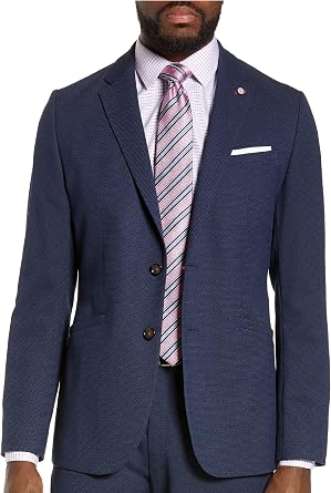 NWT Ted Baker of London Mens Gorka Slim Fit Suit Jacket Navy Blue Textured Wool 2XL