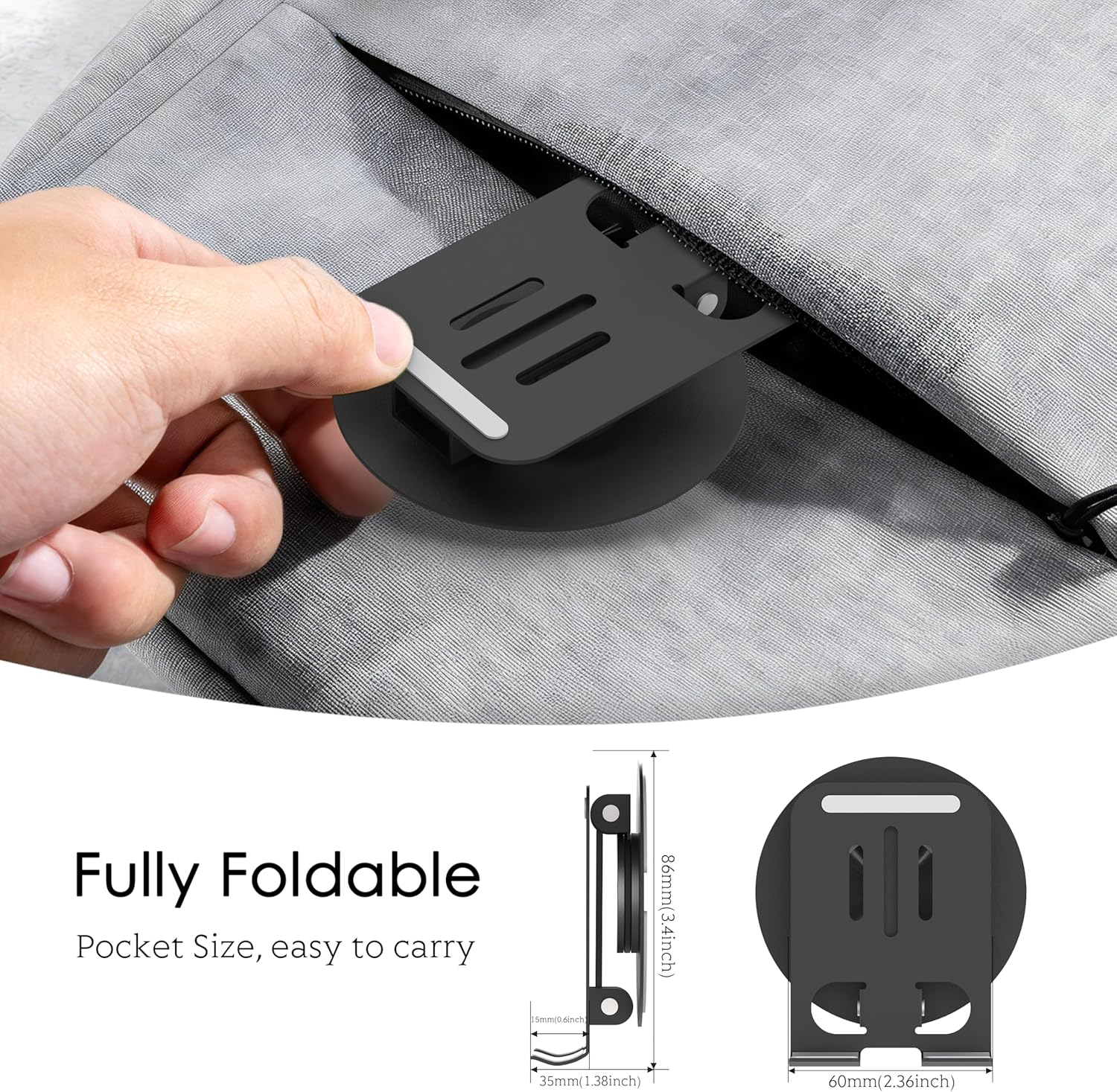 Metal Cell Phone Stand for Desk, Multi-Angel Adjustable 360° Rotation Desktop Phone Holder and Foldable Mobile Phone Stand, Compatible with iPhone 17 16 Pro Max and All Smartphones, Black