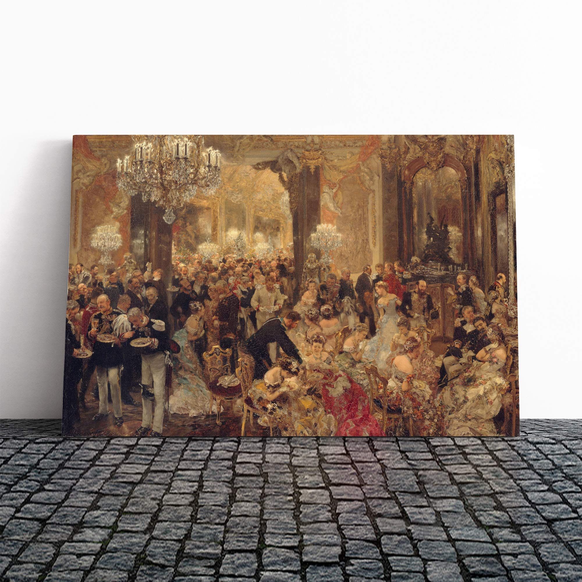 Adolph Menzel The Ball Canvas Print | Gallery Wrapped 30mm Frame Wall Art | 30x20 inches | Ready to Hang | Modern Picture | Living Room Bedroom Lounge Office