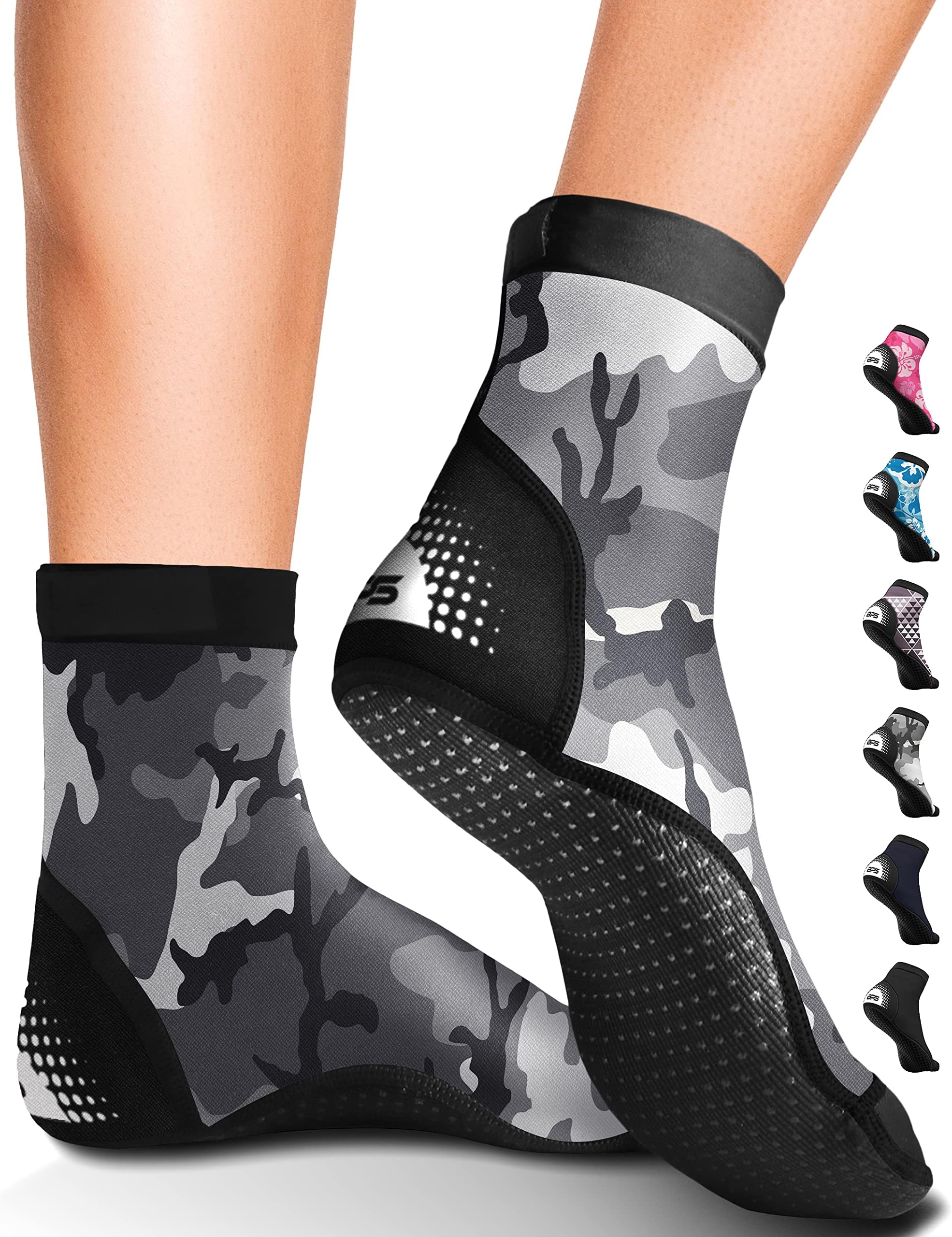 BPS New Zealand 'Second Skin' Soft and Ultra Stretch Water Socks Unisex - For Beach Volleyball, Swim Fins, Water Activities