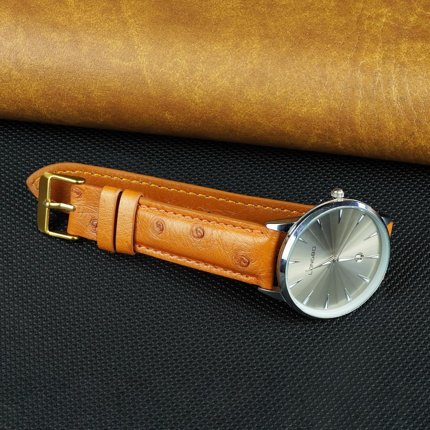 vinacreations Quick Release Ostrich Leather Watch Bands Men Handmade Replacement Wrist Watch Straps Vintage Extra Soft Exotic Leather Strap 18mm 19mm 20mm 21mm 22mm